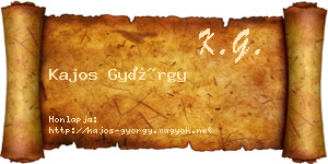 Kajos György névjegykártya
