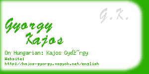 gyorgy kajos business card